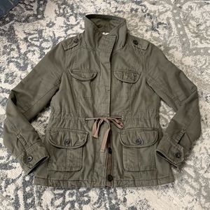 Green faux fur lined jacket